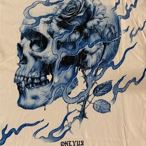 Darc Sport/Civil Regime collaboration red tag Blue Skull and Rose Graphic Tee